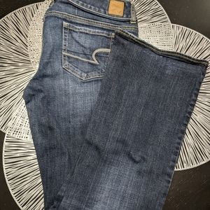 American Eagle Women's Dark Wash Artist Stretch Flare Jeans